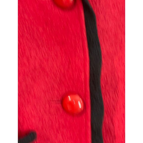 Grace Elements Womens Red Wool Blazer With Black Trim Size 10 - Picture 4 of 13